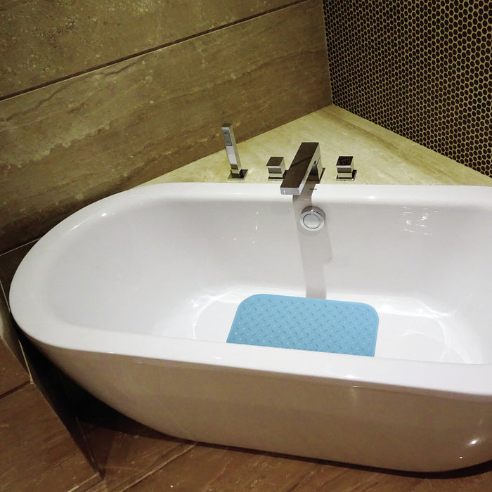 MSV Douche|bad anti-slip mat badkamer - rubber - turquoise - 36 x 76cm