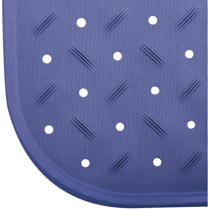 MSV Douche|bad anti-slip mat badkamer - rubber - blauw - 36 x 97 cm