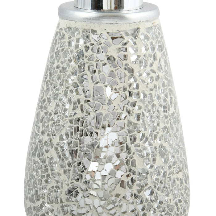 MSV Zeeppompje|dispenser - Scarlett - kunststeen - zilver - 8 x 17 cm