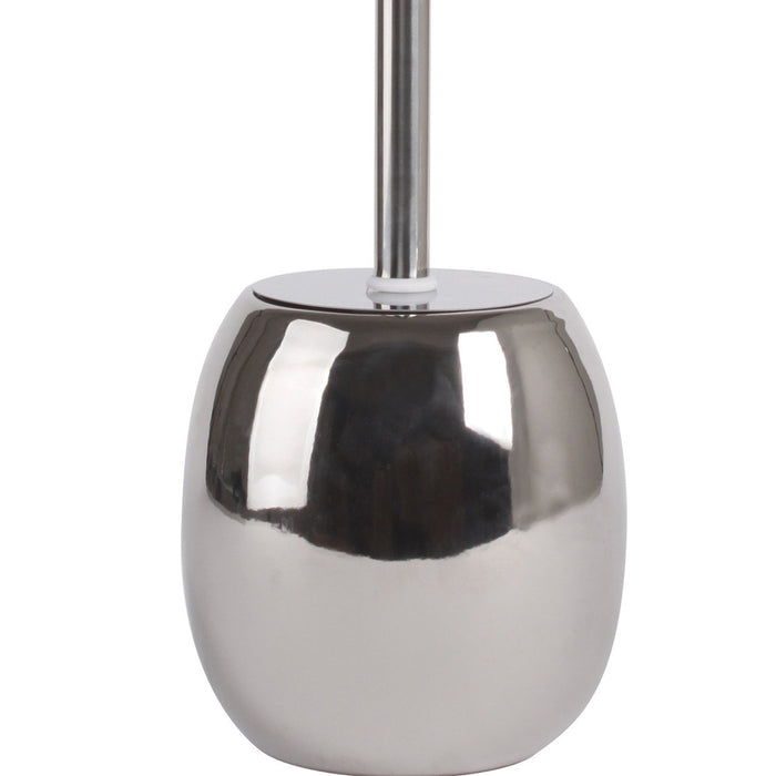 MSV Toilet|WC-borstel houder Kymi - keramiek - zilver - 39 cm