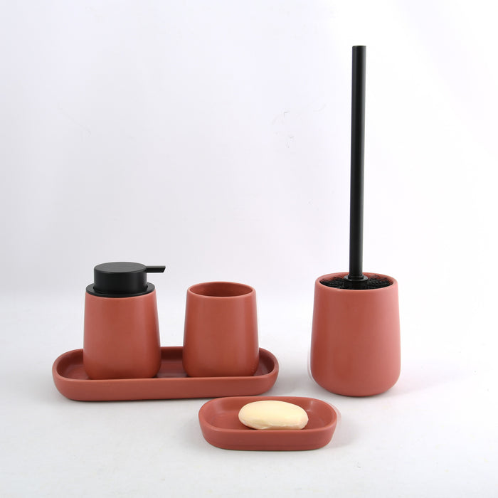 MSV Toiletborstel in houder|wc-borstel - keramiek - terracotta