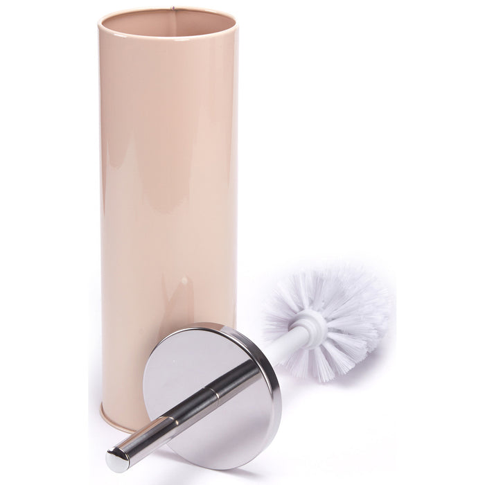 MSV Toiletborstel in houder|wc-borstel - metaal - beige - 38 cm