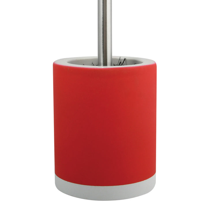 MSV Toilet|wc-borstel houder - keramiek|metaal - rood - 38 cm