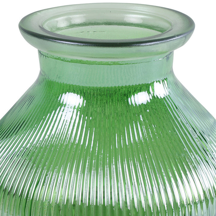 Decostar Bloemenvaas - groen|transparant glas - H12 x D15 cm