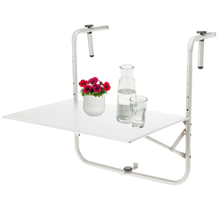 Pro Garden Balkon tafel - metaal - mat wit - 60 x 43 cm