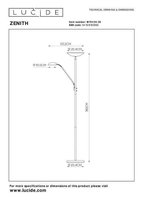 Lucide ZENITH Leeslamp - Zwart
