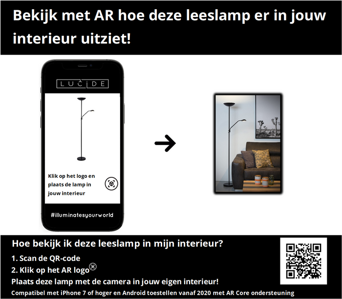 Lucide ZENITH Leeslamp - Zwart