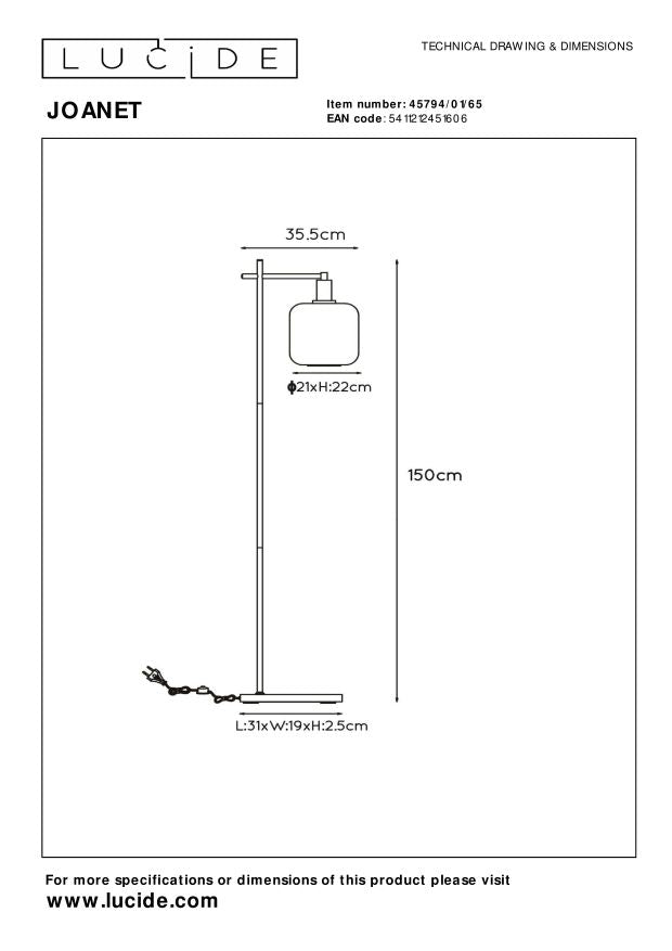 Lucide JOANET Vloerlamp