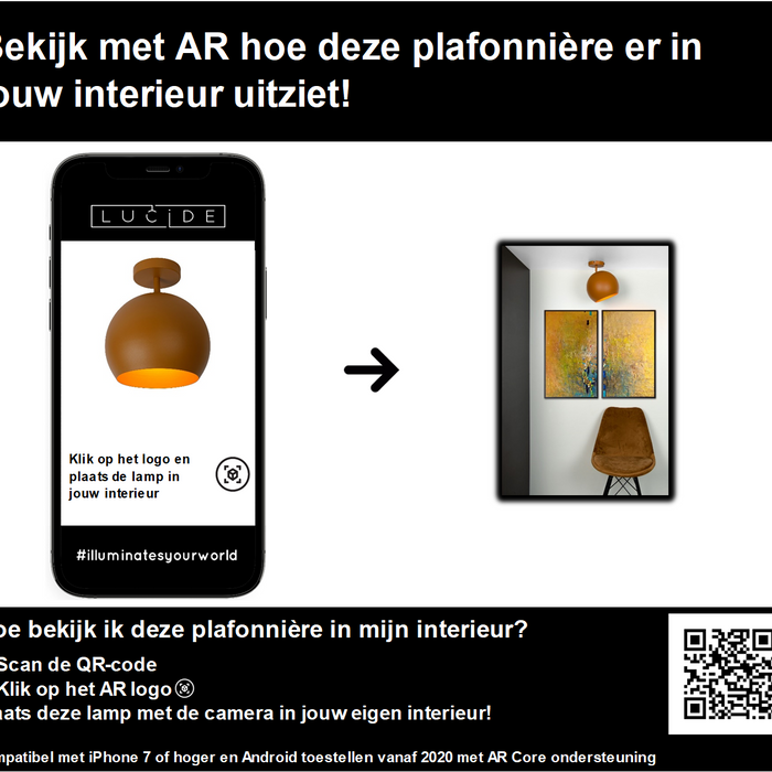 Lucide BINK Plafonnière 1xE27 - Okergeel