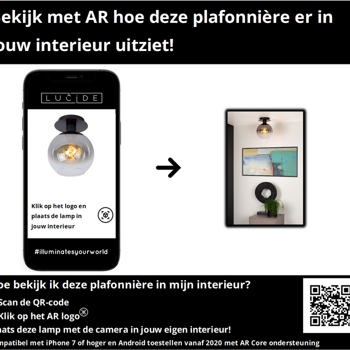 Lucide MARIUS Plafonnière - Zwart