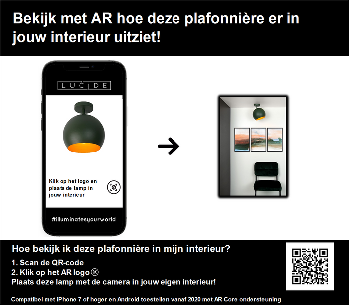 Lucide BINK Plafonnière 1xE27 - Groen