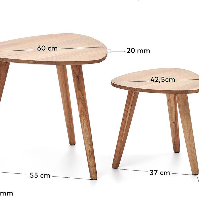 Kave Home Eluana Set Van 2 Bijzettafels - Acaciahout