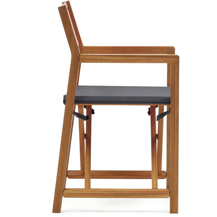 Kave Home - Thianna opvouwbare tuinstoel in zwart met massief