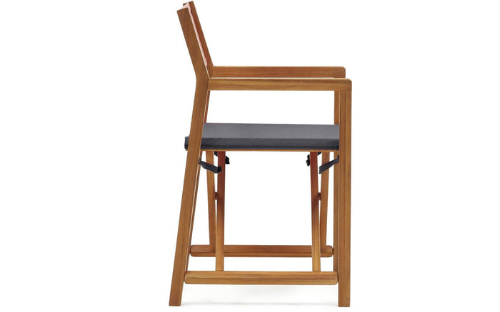 Kave Home - Thianna opvouwbare tuinstoel in zwart met massief