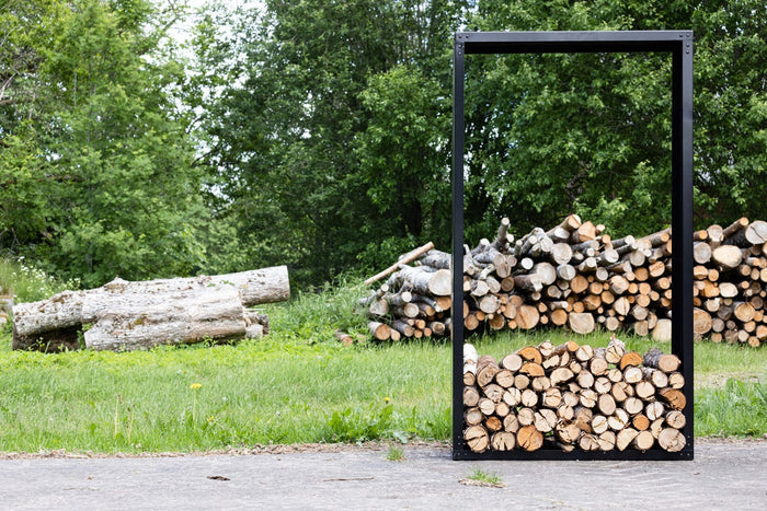 Nest outdoor Gustav stalen houtopslag zwart - 100 x 180 cm