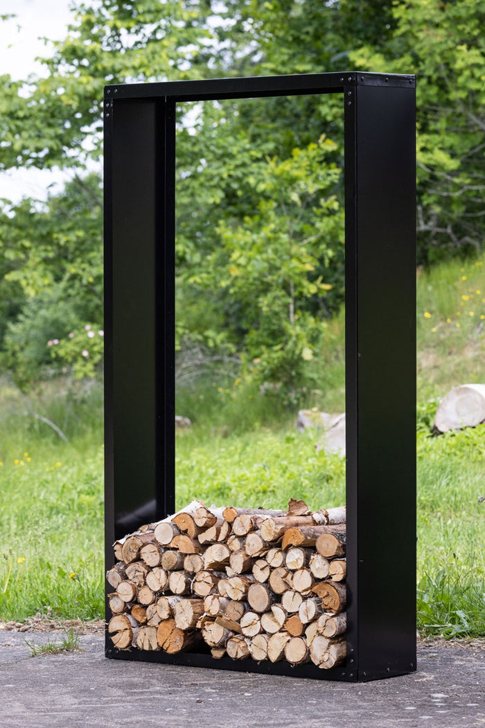 Nest outdoor Gustav stalen houtopslag zwart - 100 x 180 cm