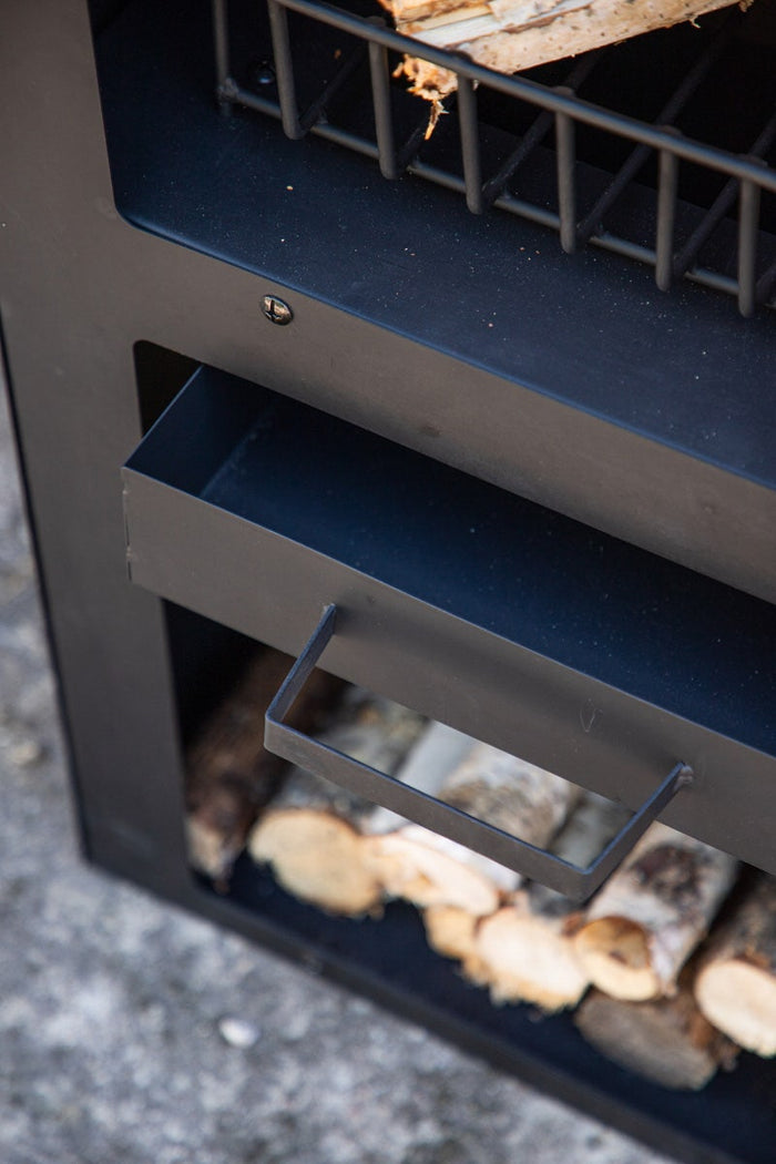 Nest outdoor Niklas metalen tuinhaard zwart - met schoorsteen