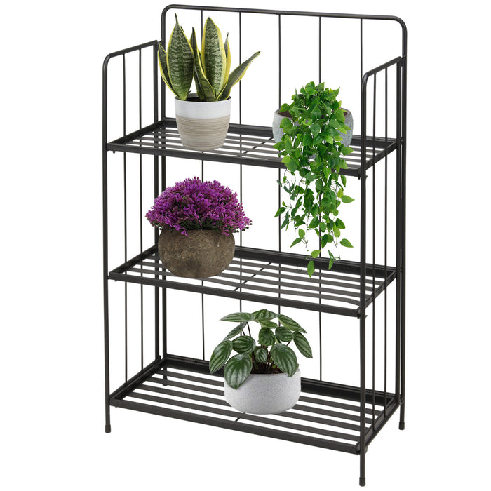 Pro Garden Plantenrek|plantentafel - zwart - 58 x 27 x 90 cm