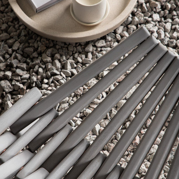 Nest outdoor Bastian houten tuin loungestoel grijs - met hoofdkussen