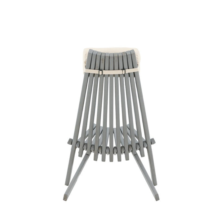 Nest outdoor Bastian houten tuin loungestoel grijs - met hoofdkussen