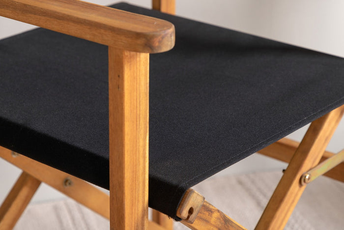 Nest outdoor Alba inklapbare houten tuinstoel zwart - met armleuningen