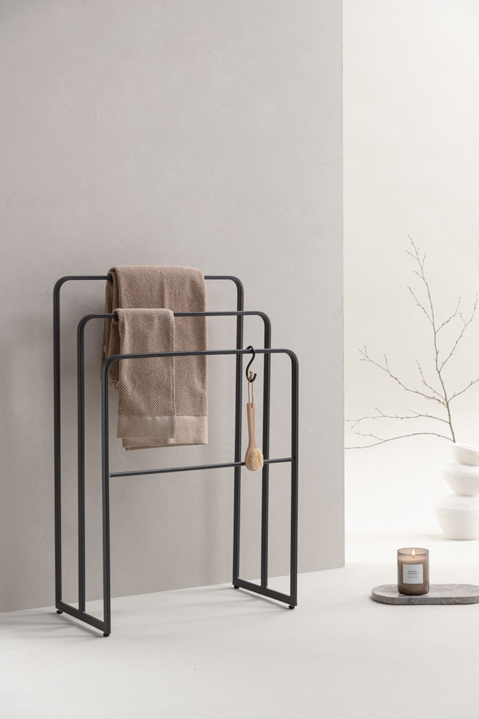 Nest living Foss metalen handdoekrek zwart - 54 x 84 cm