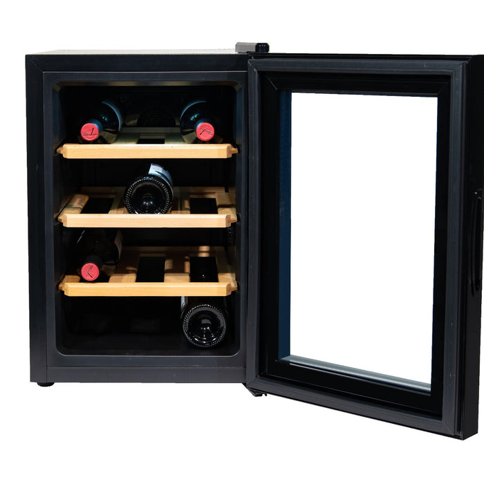 Vinata Adamello wijnkoelkast - vol glazen deur - 12 flessen