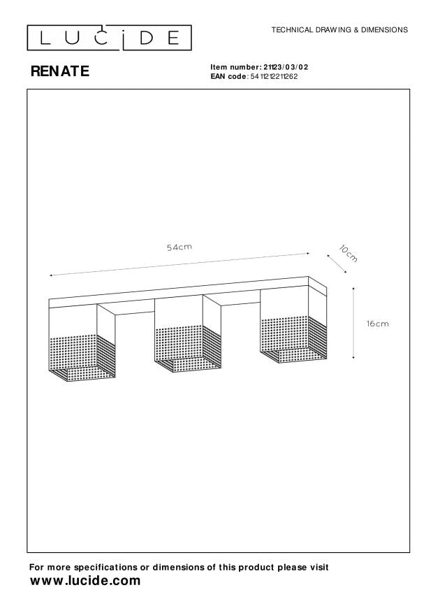 Lucide RENATE Plafonnière - Mat Goud | Messing