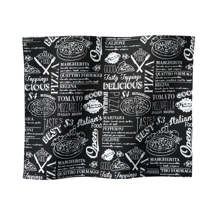 DDDDD placemat Italian food 35 x 45 cm black per 6 stuks
