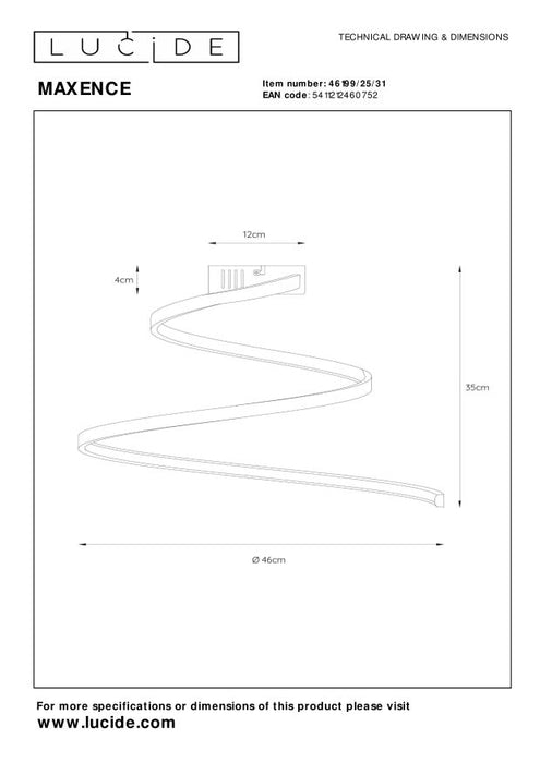 Lucide MAXENCE Plafonnière - Wit