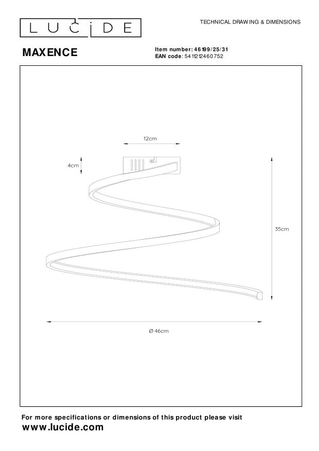 Lucide MAXENCE Plafonnière - Wit