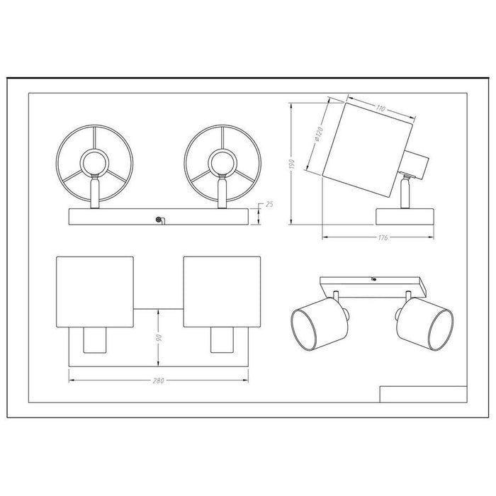Reality Tommy Spot 2x E14 Zwart