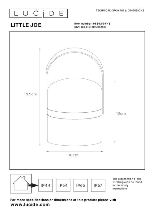 Lucide LITTLE JOE Tafellamp - Bruin