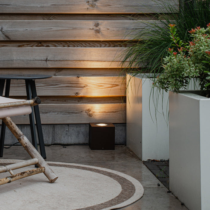 QAZQA Industriële tuinspot roestbruin vierkant IP65 AR111 - Lennard