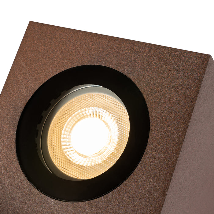 QAZQA Industriële tuinspot roestbruin vierkant IP65 AR111 - Lennard