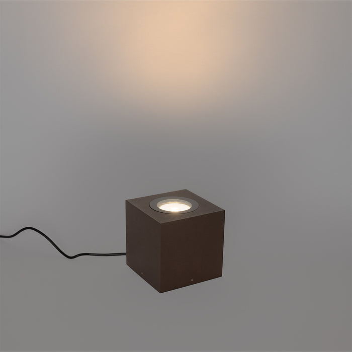 QAZQA Industriële tuinspot roestbruin vierkant IP65 AR111 - Lennard