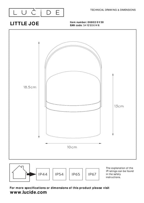 Lucide LITTLE JOE Tafellamp - Zwart