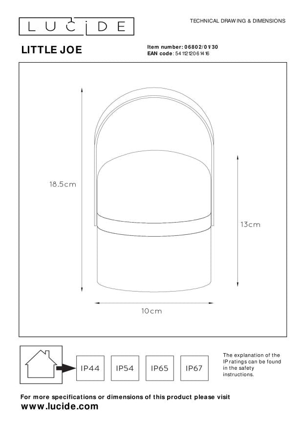 Lucide LITTLE JOE Tafellamp - Zwart