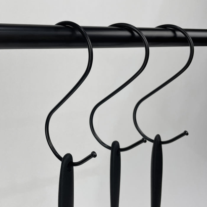 QUVIO Ophanghaken - RVS - zwart - L - 12 cm (h) - 10 stuks