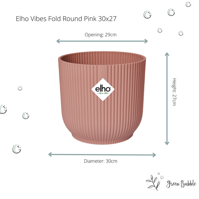 Dypsis Lutescens (Areca palm) + elho Vibes Fold Round roze Ø30 - 160cm