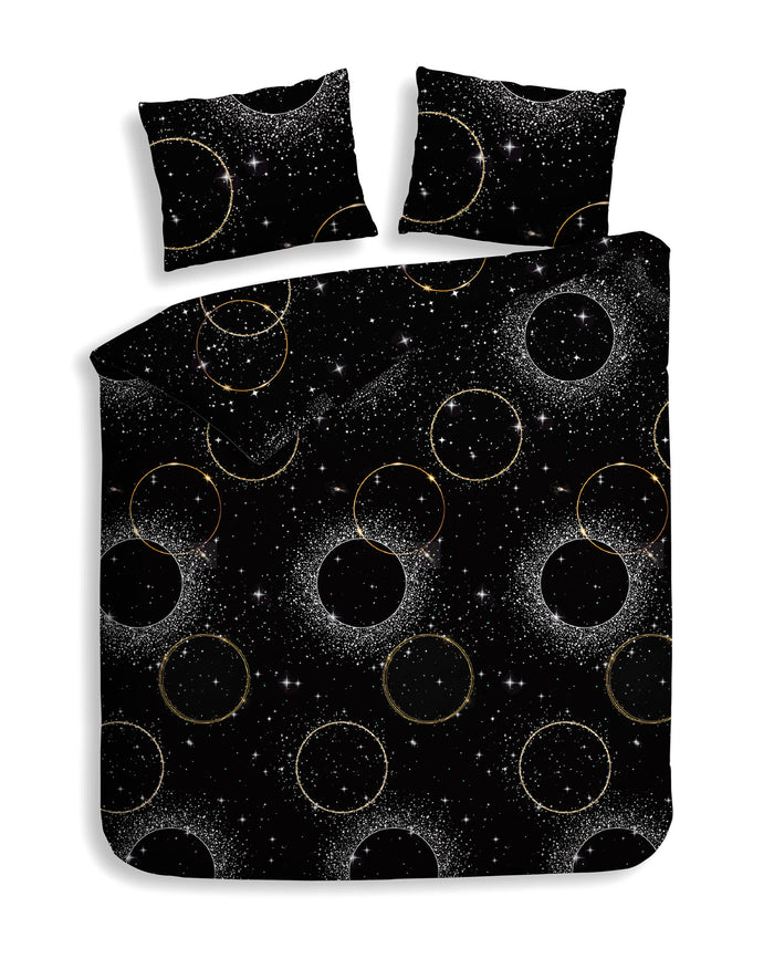 Heckett Lane Dekbedovertrek Flanel Cayla - night black