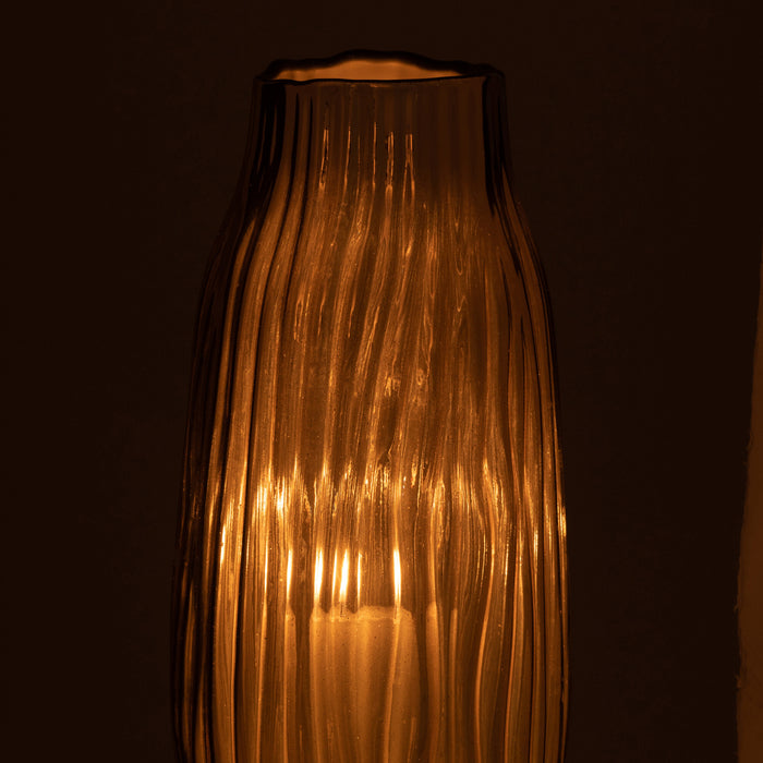 J-Line vaas Inkepingen - glas - goud - medium