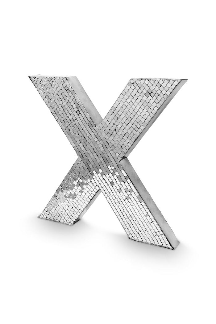 vtwonen Metal X - Kerstdecoratie - Zilver - 35,5x4,5x33,5cm