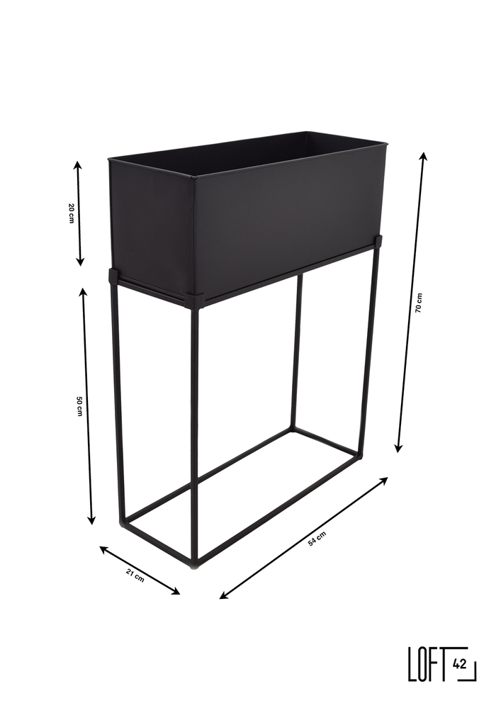 LOFT42 Flora Plantenbak Rechthoek - Metaal - Mat Zwart