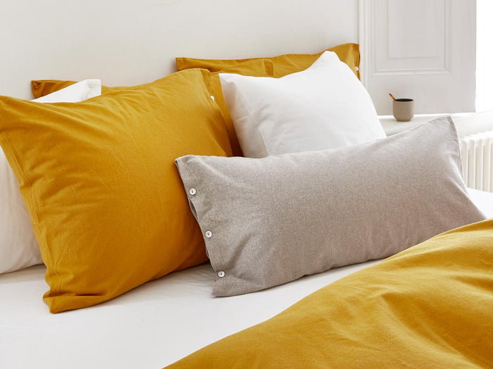 Yumeko overtrekset velvet flanel indian yellow 240x220 + 2|60x70