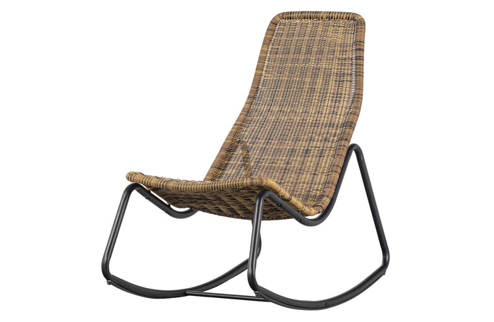 WOOOD Tom Schommelstoel Tuin - Rattan - Naturel - 97x51x95