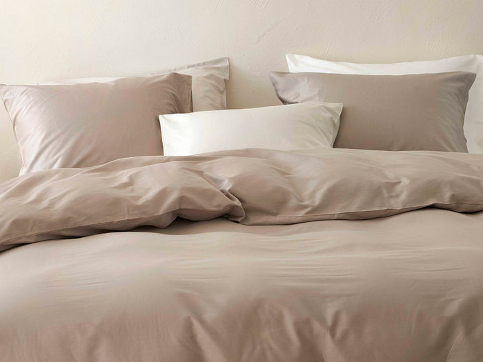 Yumeko overtrekset katoen satijn warm taupe 240x220 + 2|60x70