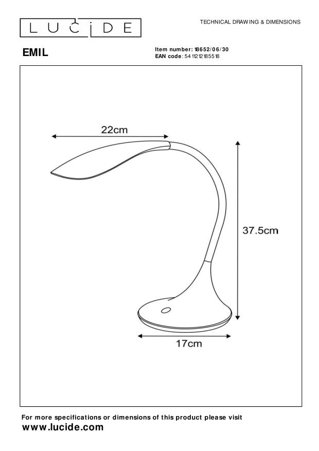 Lucide EMIL Bureaulamp - Zwart