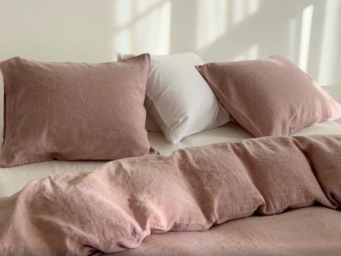 Yumeko dekbedovertrek gewassen linnen rose chambray 240x220 + 2|60x70