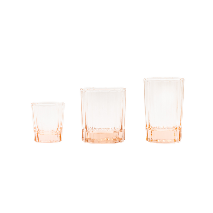Brût Homeware, Set van 6 Water | Sap Glas 20 CL, zacht roze